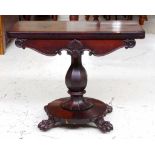 William IV mahogany card table