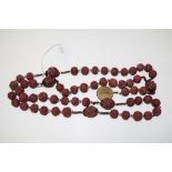 Set Chinese cinnabar Rosary Beads