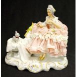 Dresden lacework porcelain figure group