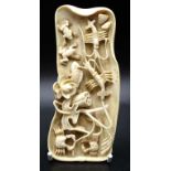 1920's Chinese carved ivory tableau