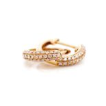 Diamond and 18ct rose gold huggie earrings