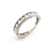 Channel set diamond and white gold ring