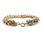 Yellow gold double row chain bracelet
