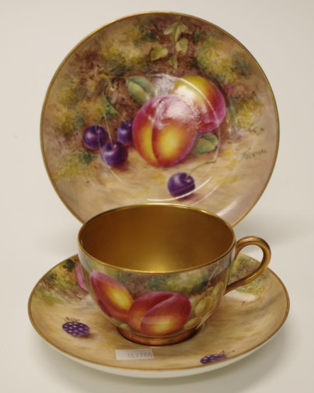 Signed Royal Worcester trio