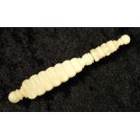 Antique carved ivory needle case