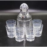 Baccarat crystal whisky decanter & six glasses