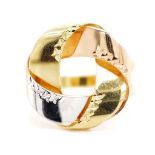 Tri colour 18ct gold knot ring