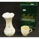 Belleek "Daisy' spill vase