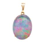 Vintage opal triplet and rose gold pendant