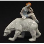 Vintage polar bear with swimmer figure