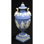 Wedgewood Jasperware twin handle lidded urn