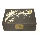 Vintage Chinese decorated lacquer jewellery box