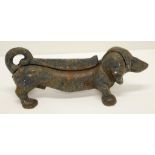 Cast iron dachshund form boot scraper