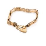 Vintage 9ct rose gold gate link bracelet