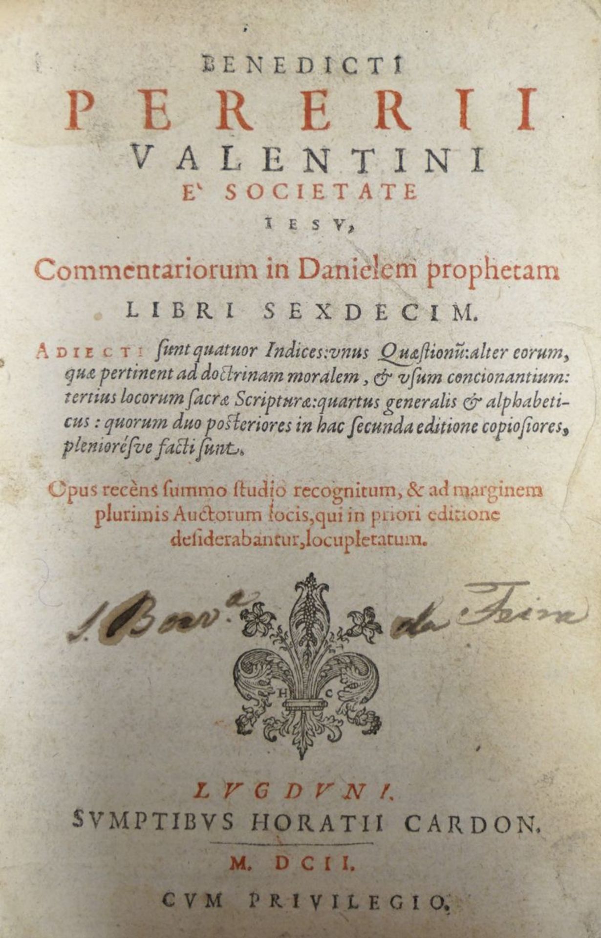 Perera, Benet: Commentariorum in Danielem prophetam