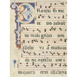 Protexisti me Deus: Einzelblatt aus einer liturgischen Handschrift auf Perg...
