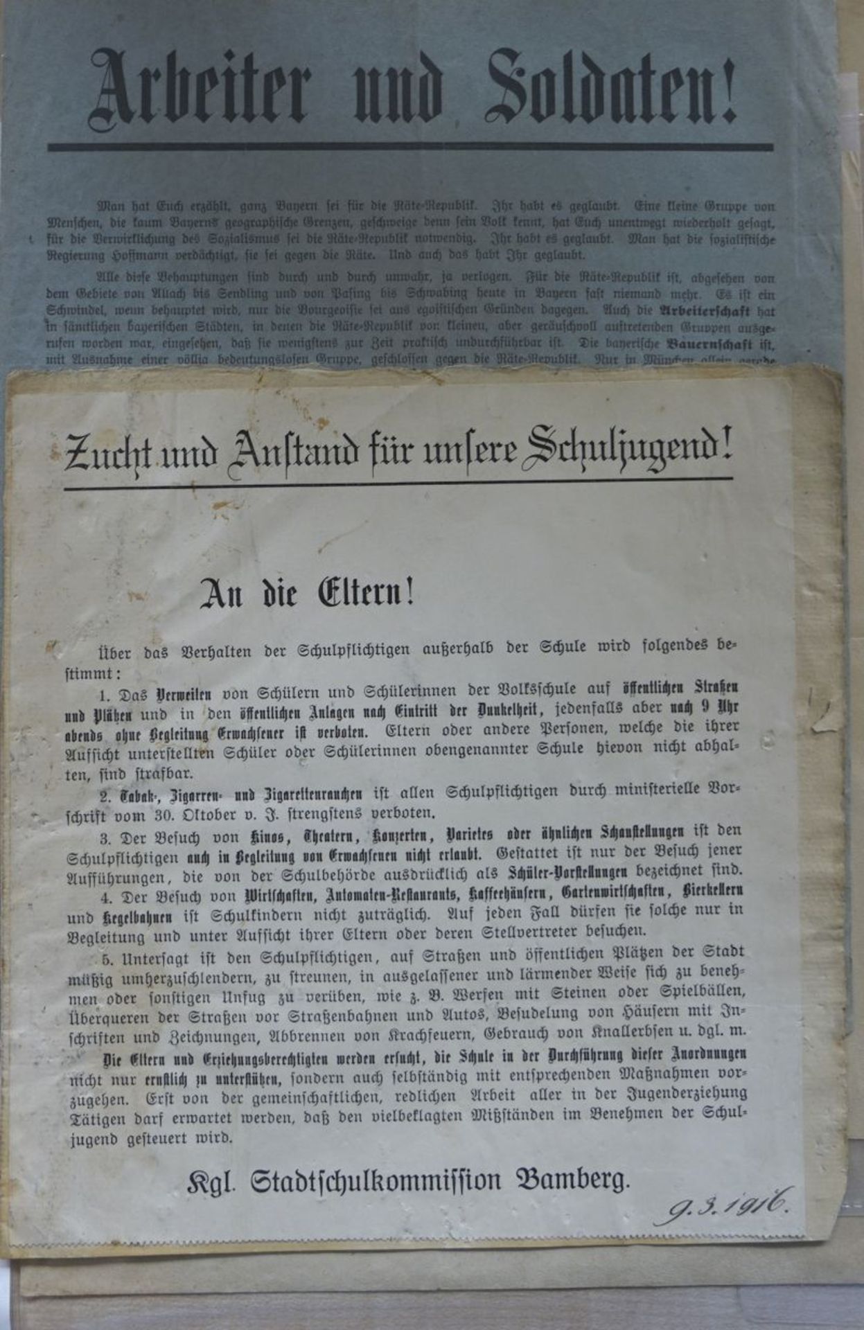 Flugblätter und Aufrufe: der Räte- und Revolutionszeit