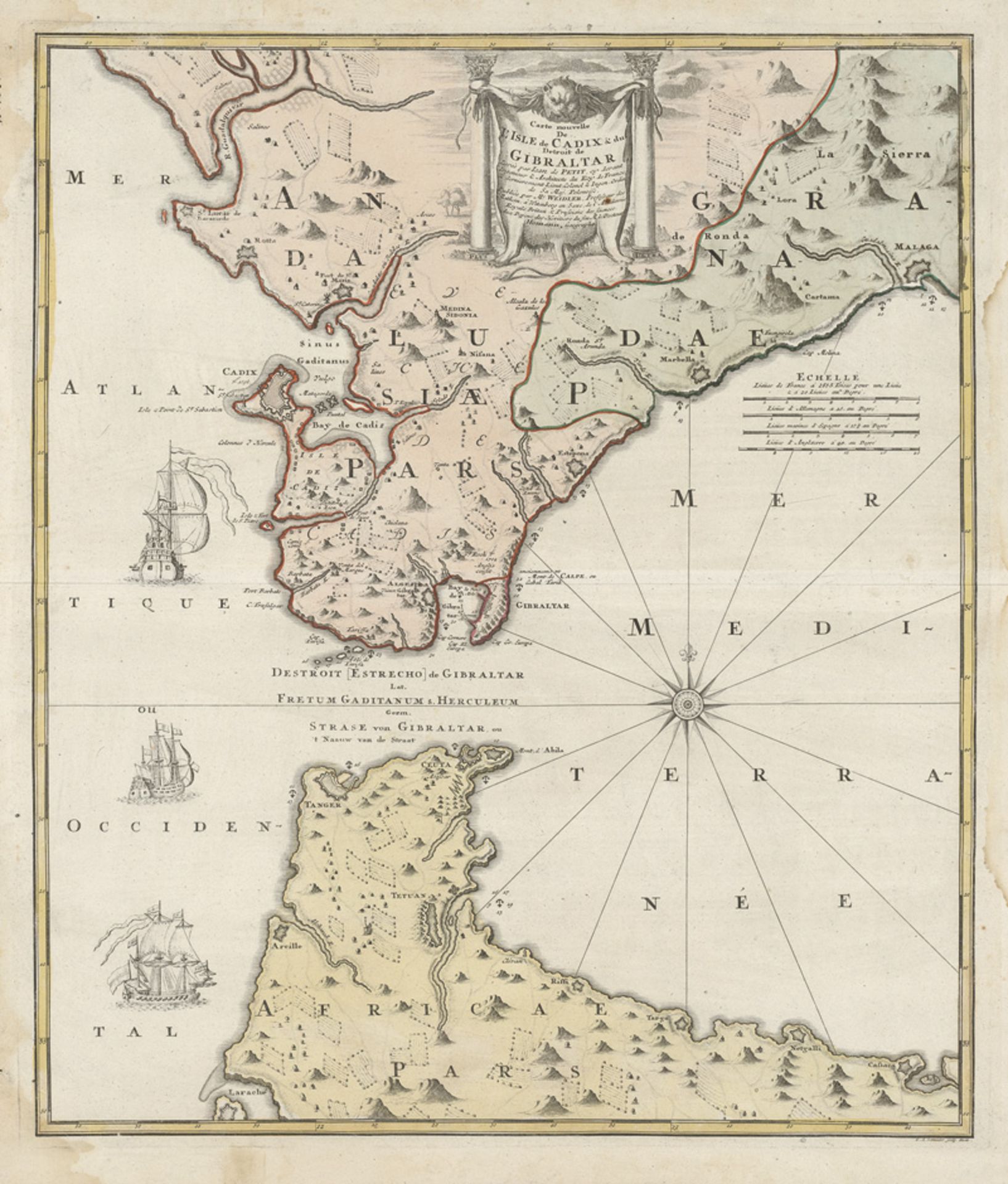 Homann, Johann Baptist: Carte nouvelle De l'Isle de Cadix