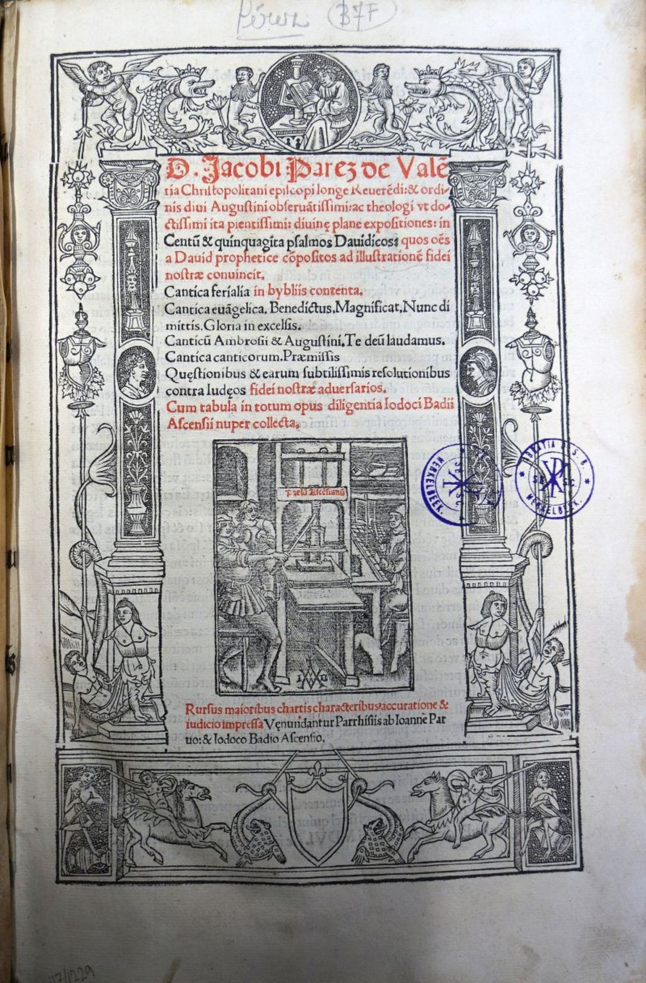 Perez von Valencia, Jacobus: Divinae plane expositiones: in centum & quinquaginta psa...