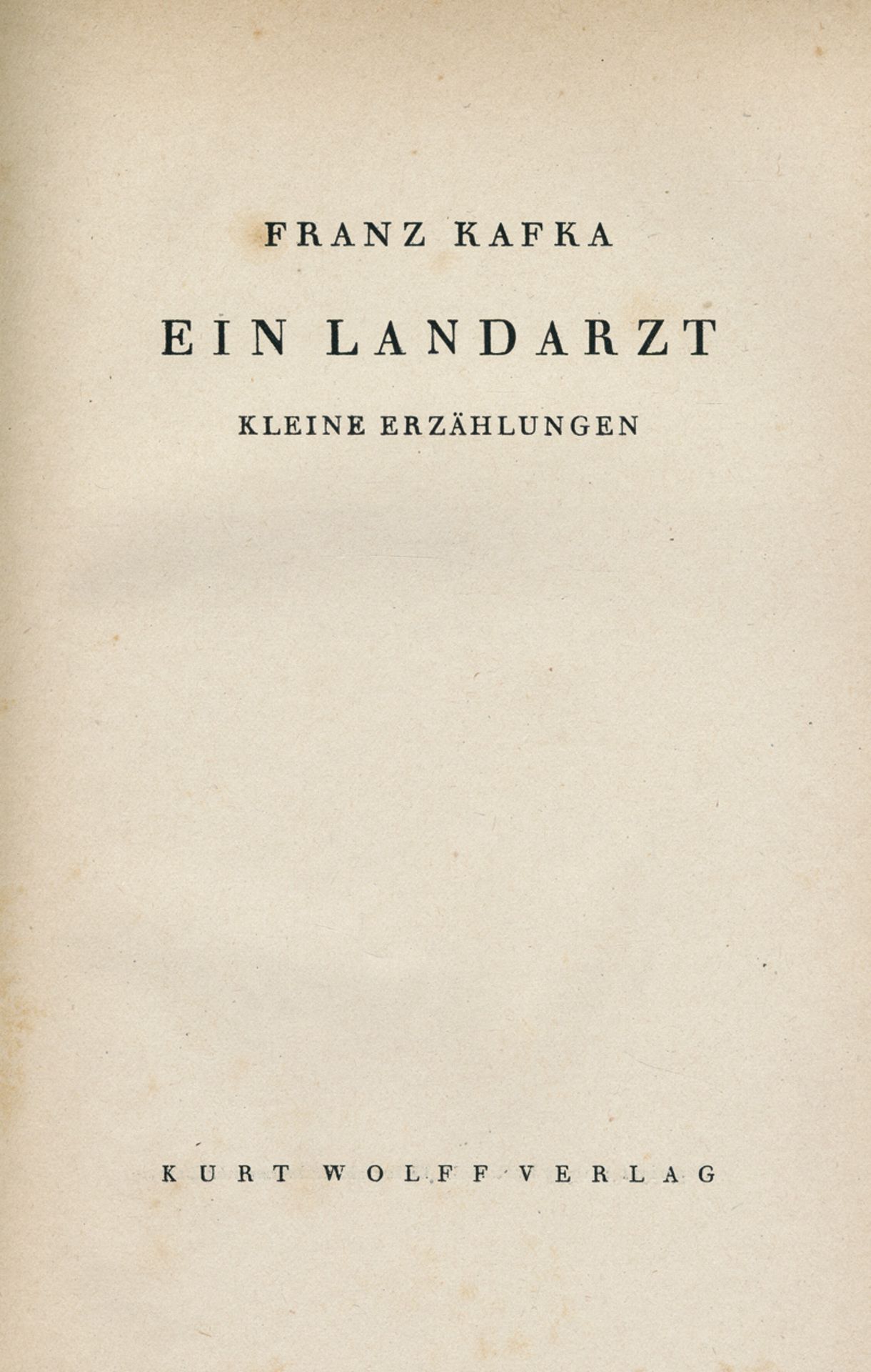 Kafka, Franz: Ein Landarzta