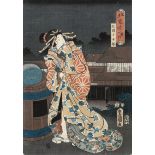 Kunisada, Utagawa: 2 japanische Farbholzschnitte