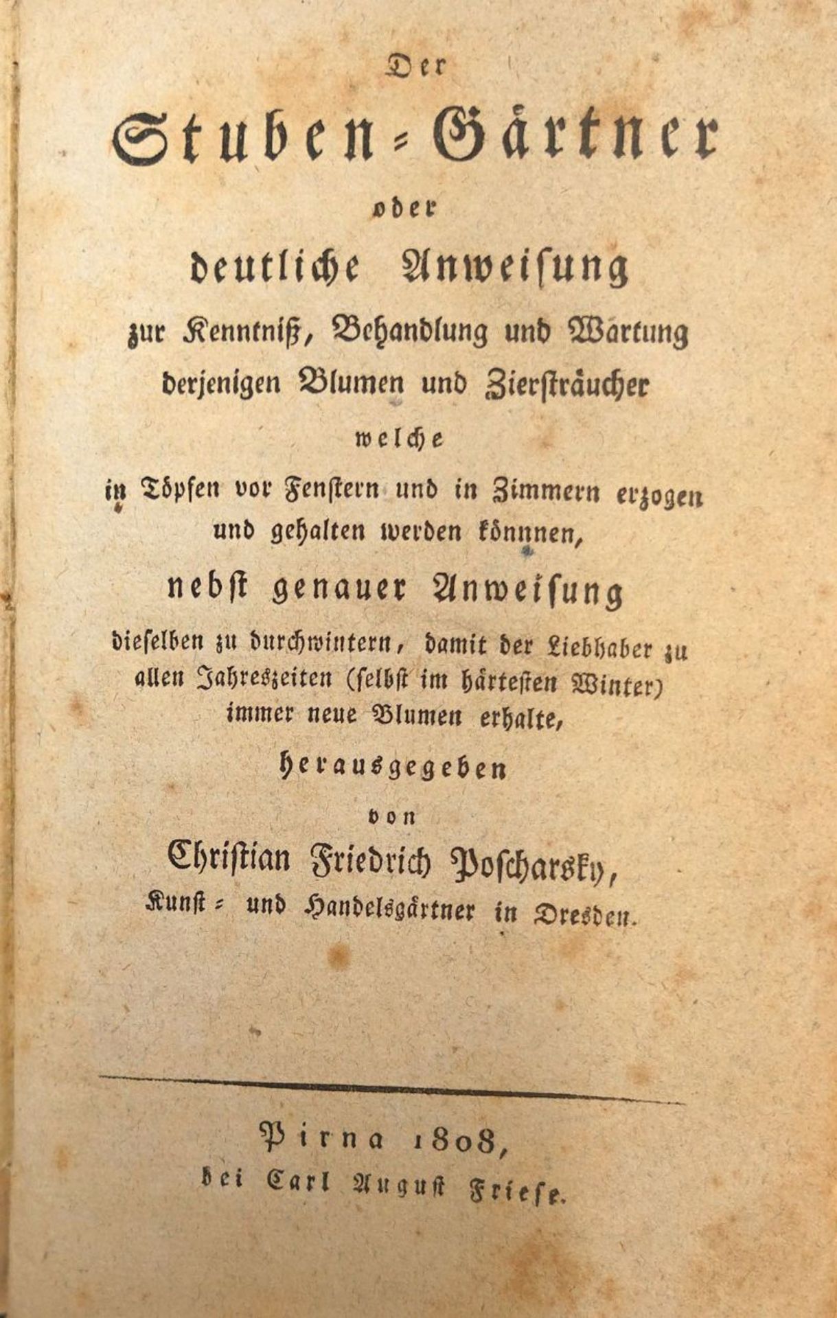 Poscharsky, Christian Friedrich: Der Stuben-Gärtner