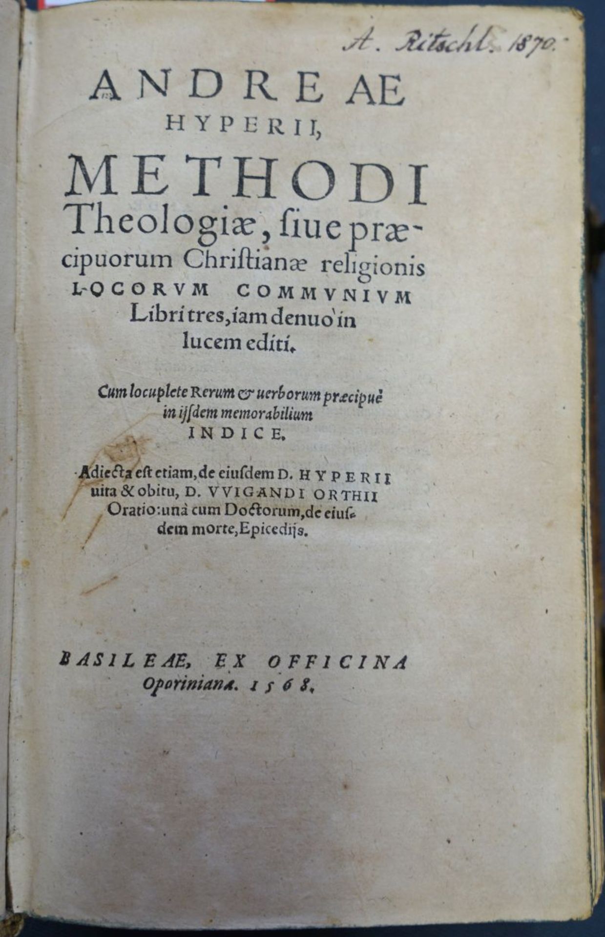 Hyperius, Andreas: Methodi theologiae