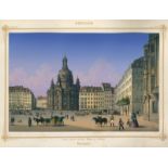 Album von Dresden: Souveniralbum mit 12 kolorierten lithographischen Tafeln