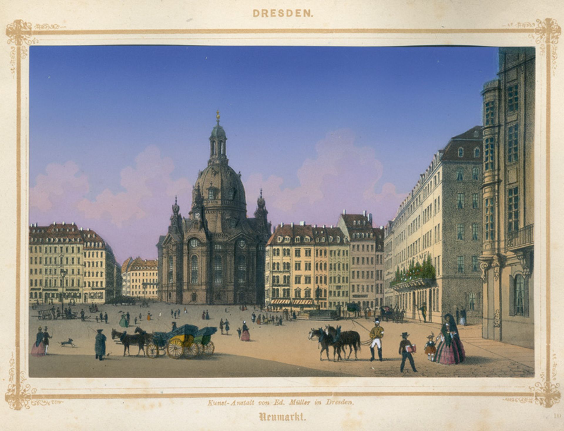 Album von Dresden: Souveniralbum mit 12 kolorierten lithographischen Tafeln
