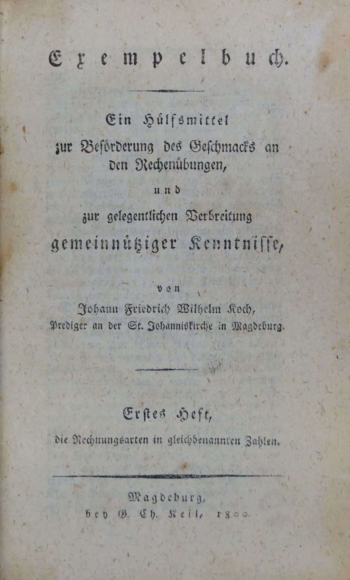 Koch, Johann Friedrich Wilhelm: Exempelbuch