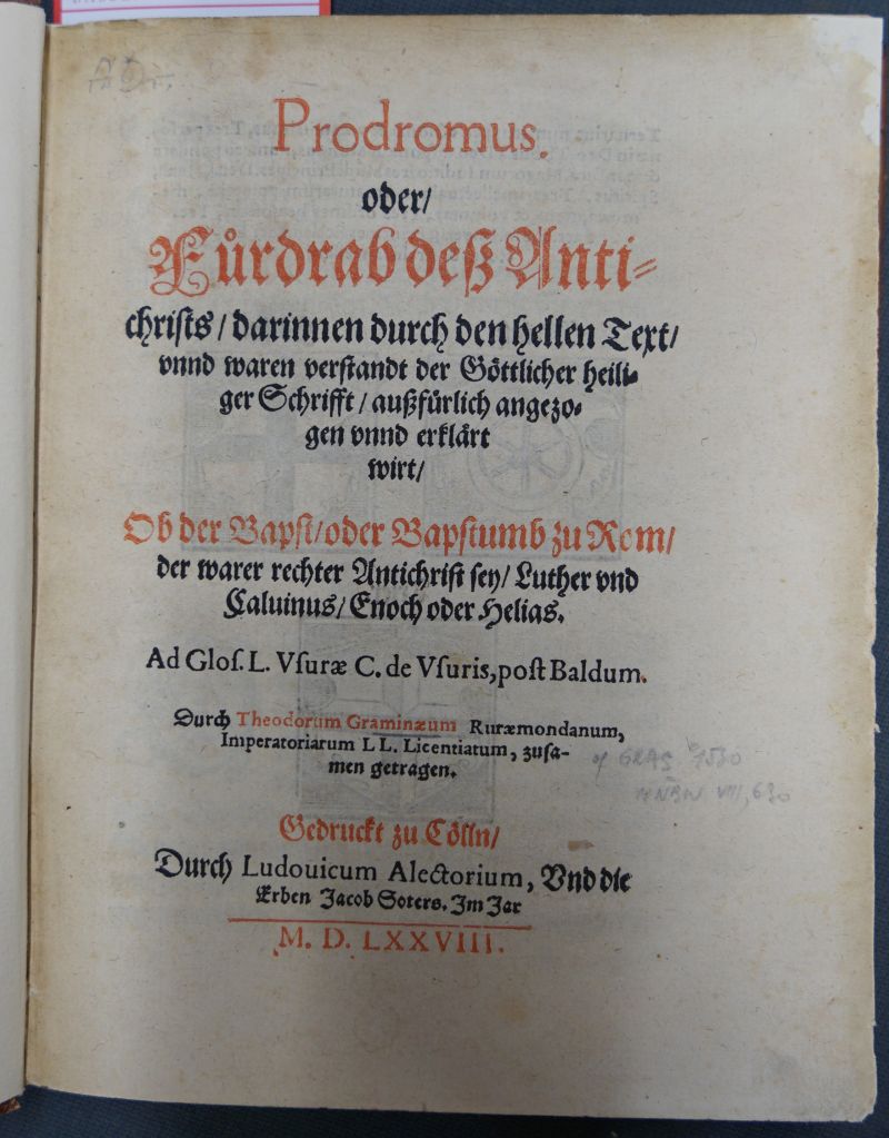 Gras, Theodor: Prodromus oder Fürdrab des Antichrists