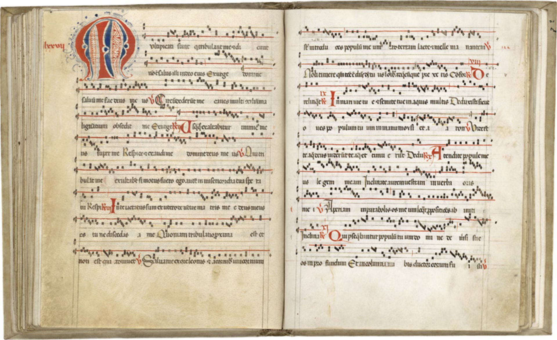 Antiphonale-Fragment: Lateinische Handschrift auf Pergament.