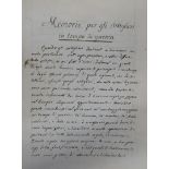 Memorie per gli artiglieri: Italienische Handschrift auf Papier