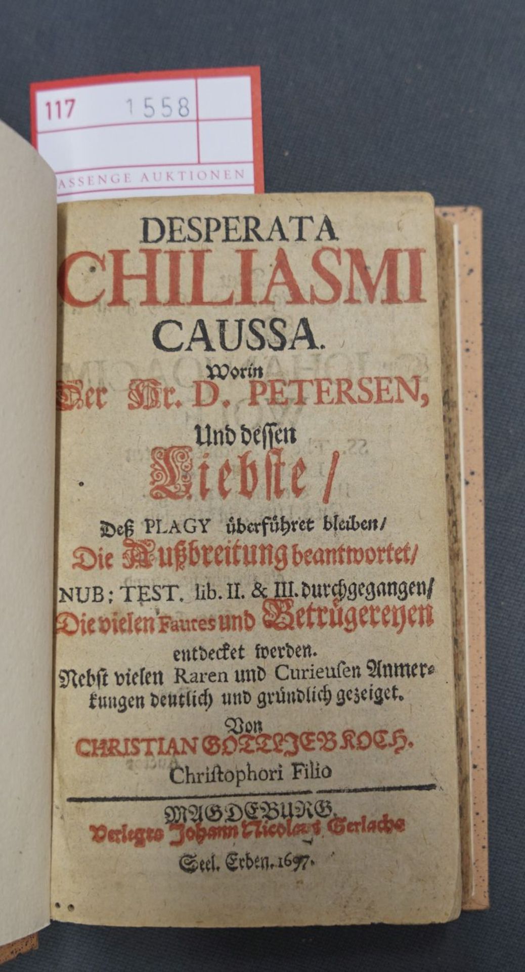 Koch, Christian Gottlieb: Desperata chiliasmi caussa