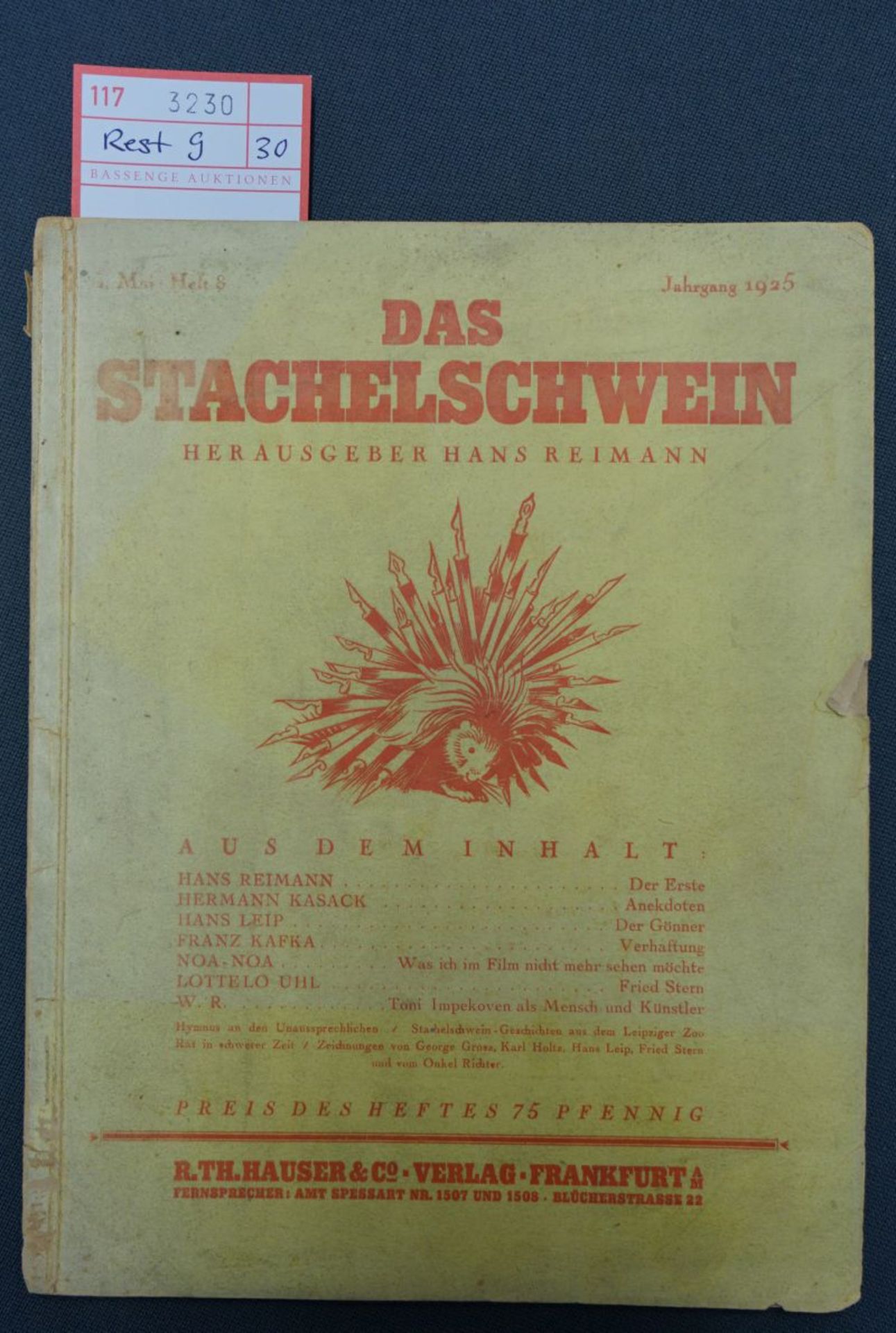 Kafka, Franz: Konvolut von 30 Zeitschriften mit Drucken von Franz Kafk...