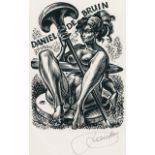 Erotische Exlibris: Sammlung von ca. 180 erotischen Exlibris deutscher Künst...