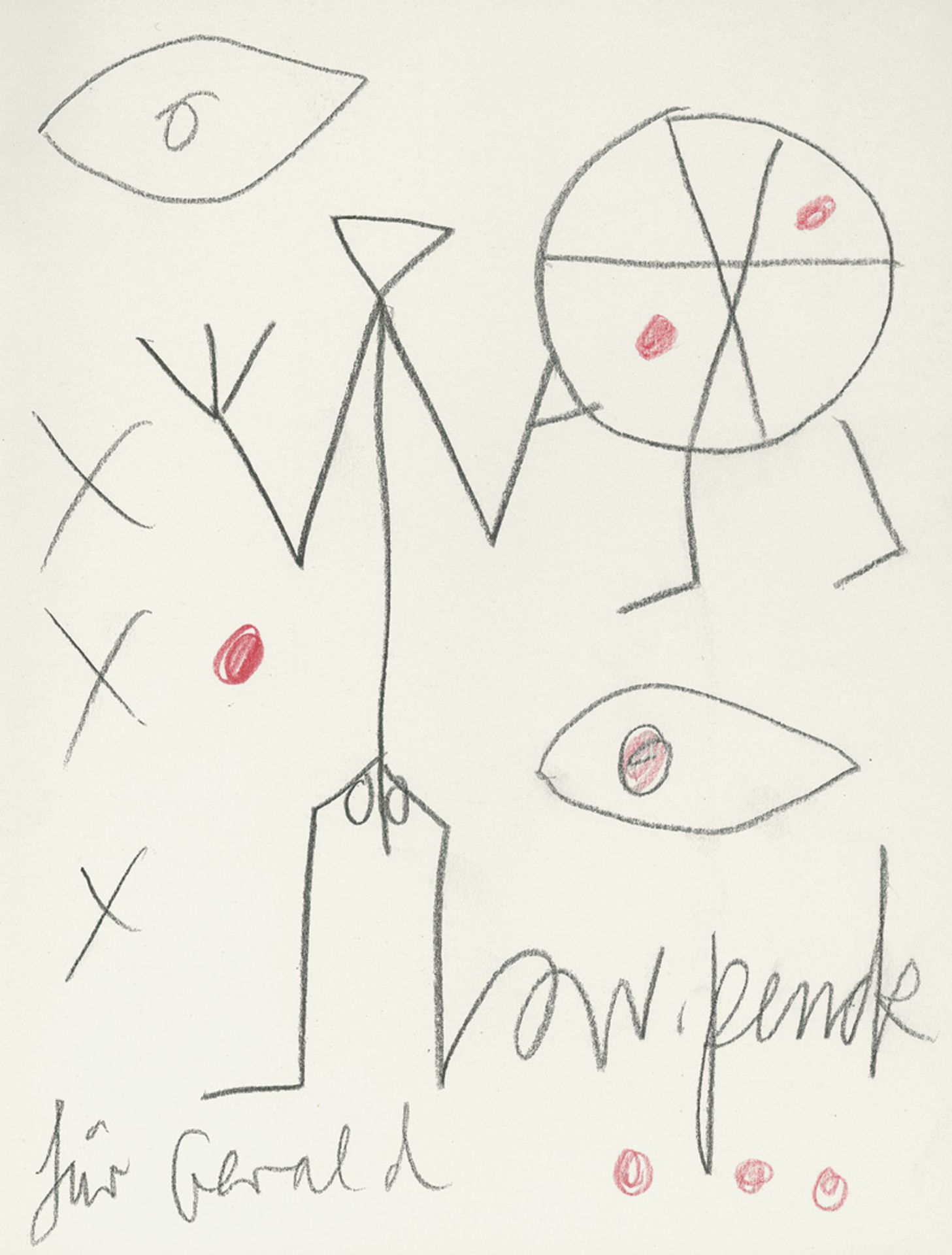 Penck, A. R.: Ausstellung Galerie Michael Haas (mit Originalzeichnung)...