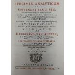 Alphen, Hieronymus Simonszoon van: Specimen analyticum in epistolas Pauli sex