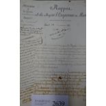Napoleon I. Bonaparte: Längere Randbemerkung auf einem Brief des Kriegsminister...