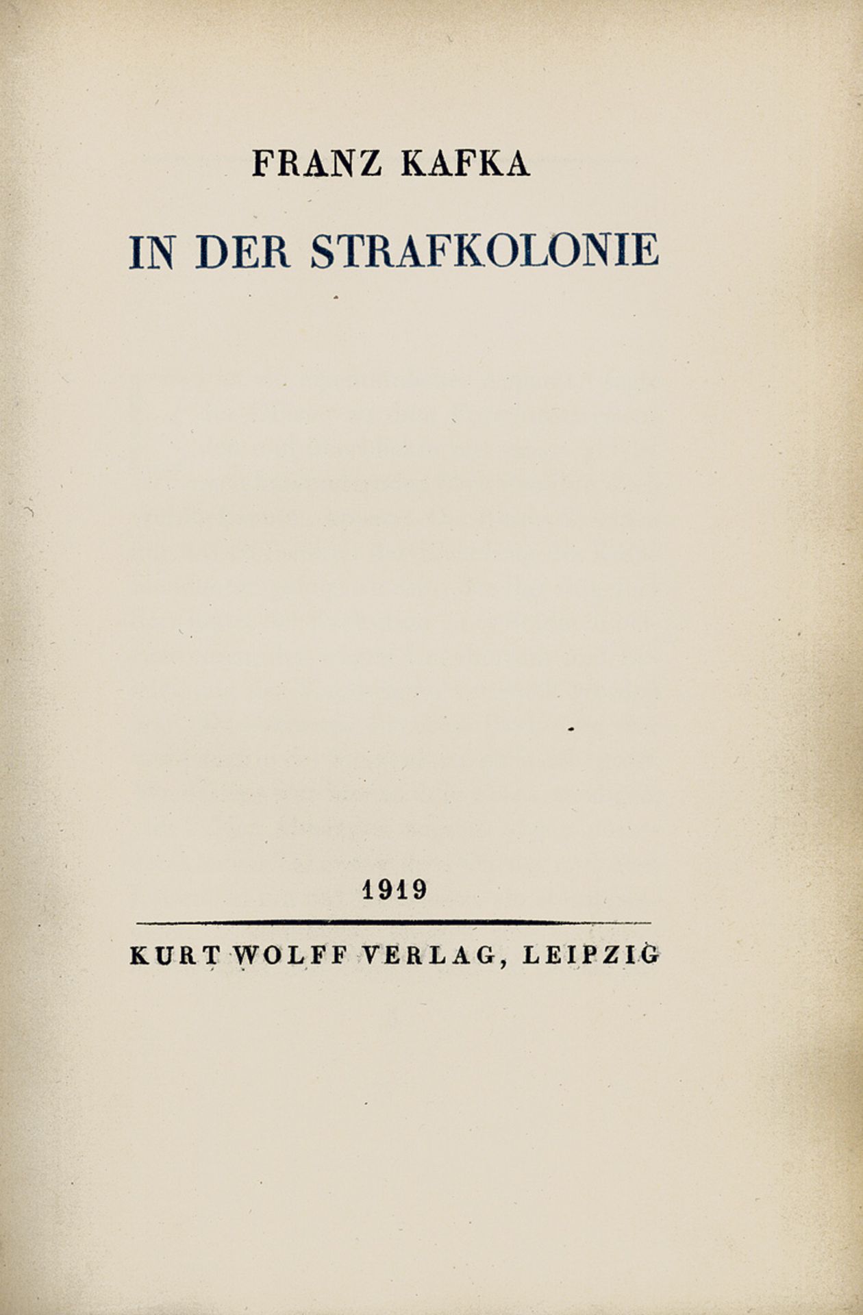 Kafka, Franz: In der Strafkolonie