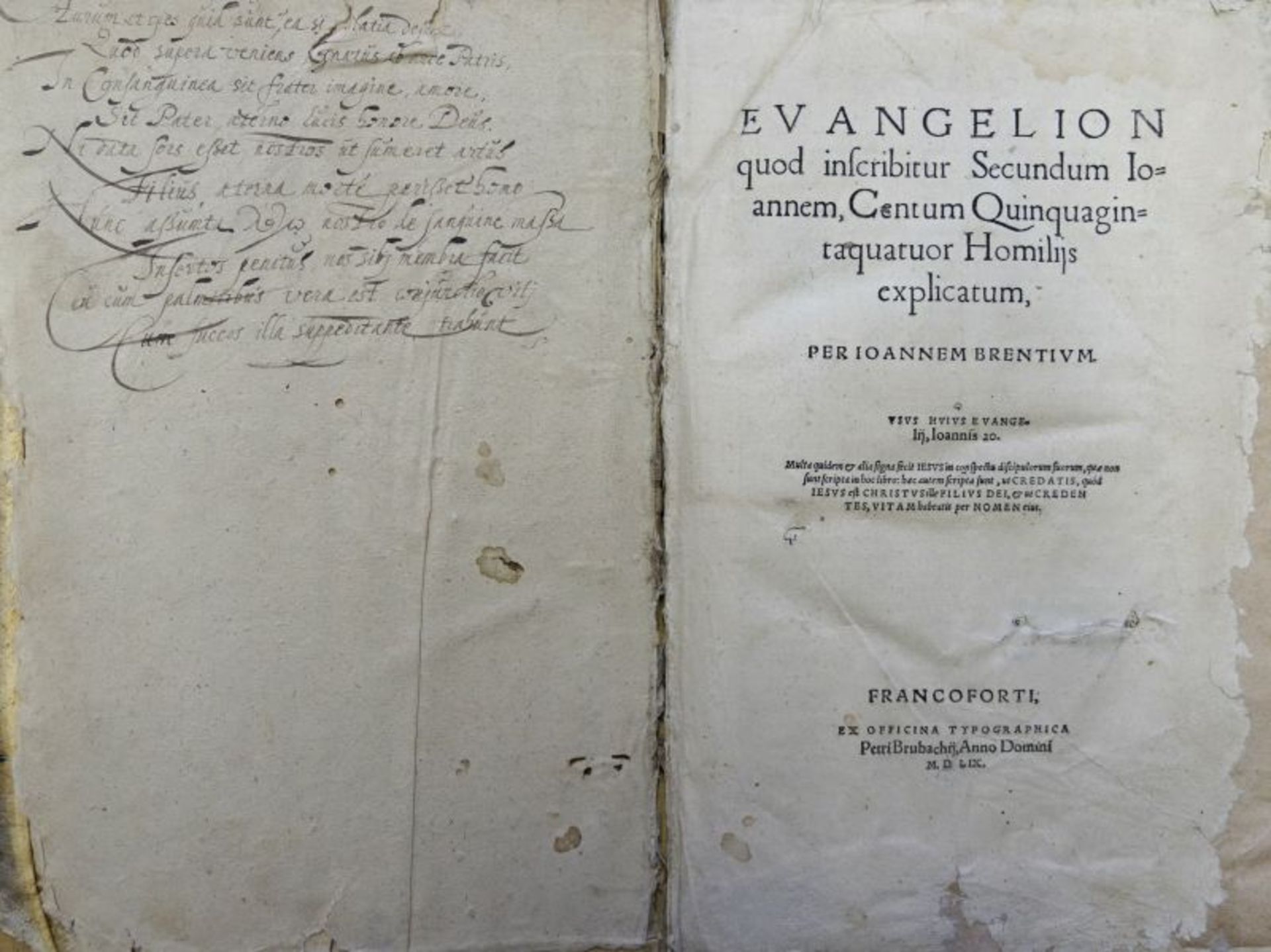 Brenz, Johannes: Evangelion quod inscribitur secundum Johannem