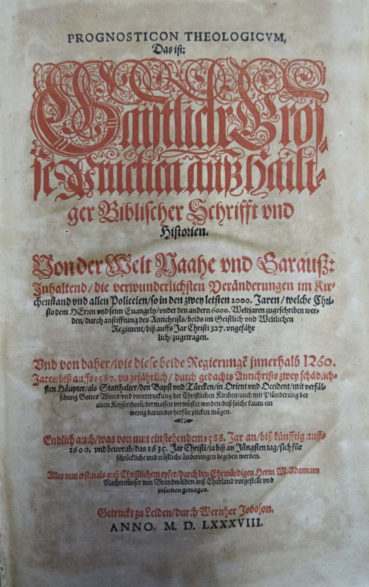 Nachenmoser von Brandwälden, Adam: Prognosticon theologicum