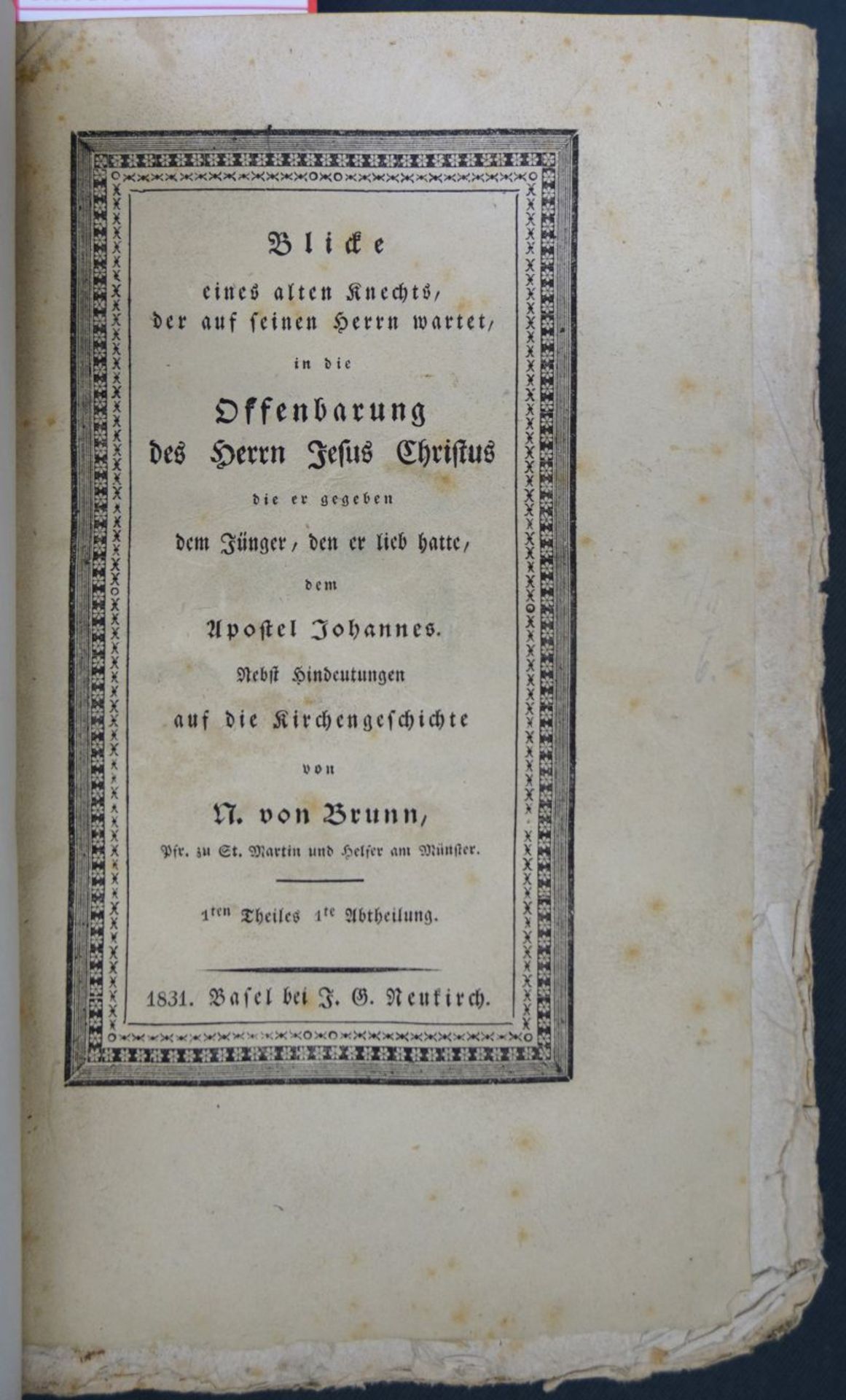 Brunn, Nikolaus von: Blicke eines alten Knechts