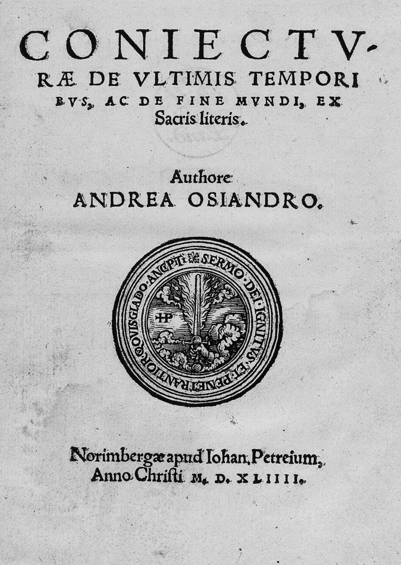 Osiander, Andreas: Coniecturae de ultimis temporibus, ac de fine mundi