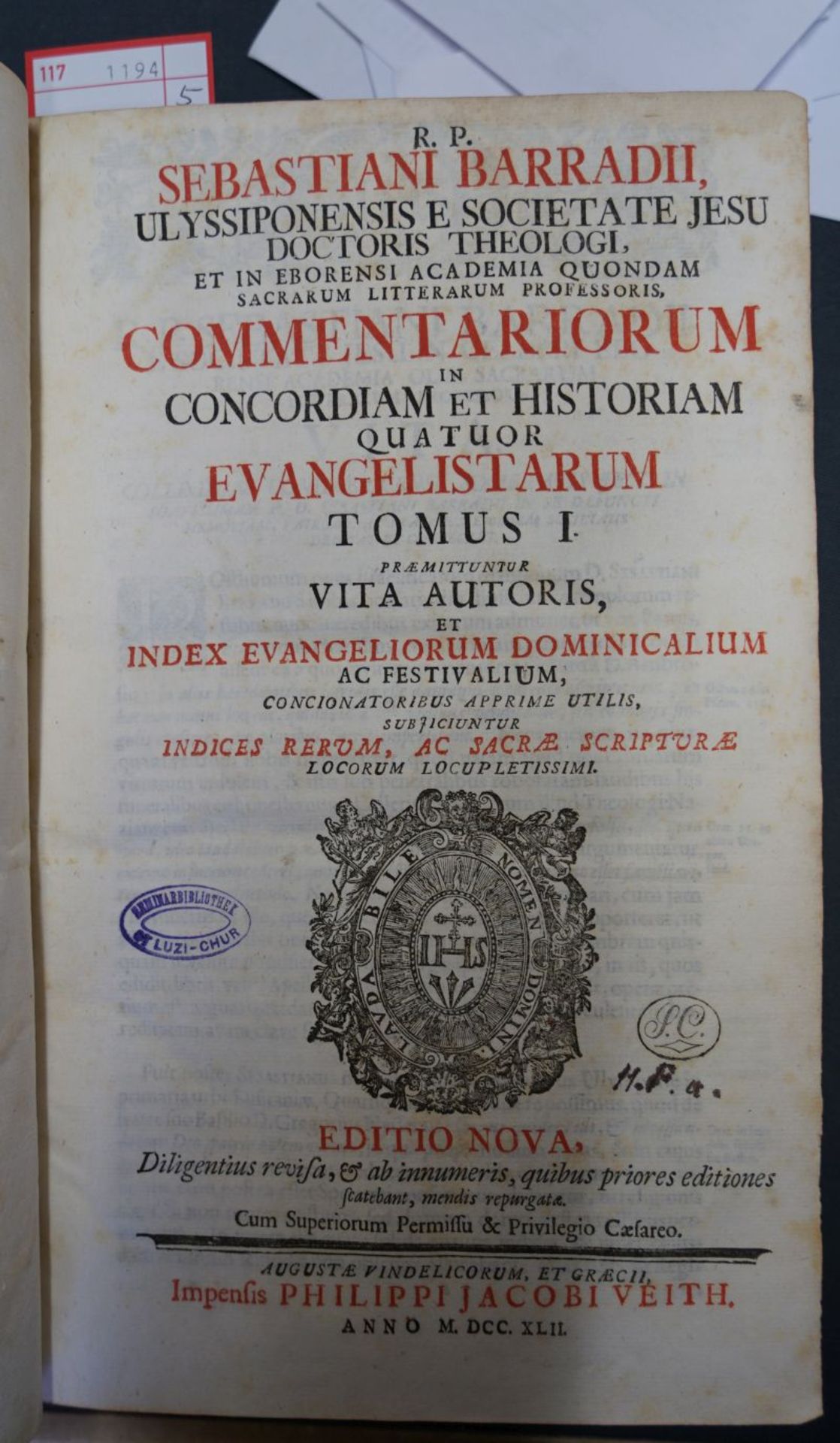 Barradas, Sebastiao: Commentariorum in concordiam et historiam quatuor