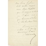 Lamartine, Alphonse de: Brief 1848