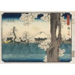 Hiroshige, Utagawa: Fuji Sanju rokkei 2 Farbholzschnitte der Serie