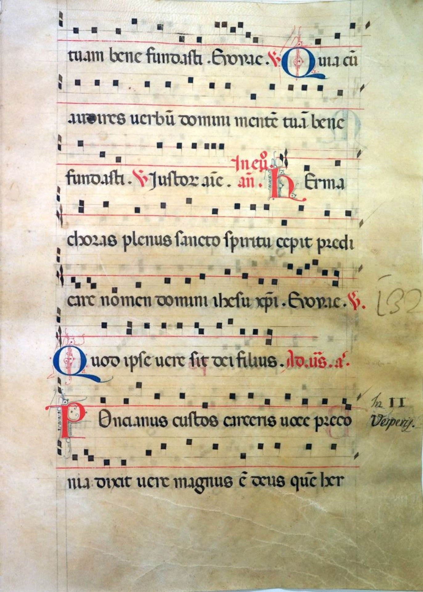 Hermachoras Fortunatus: Doppelblatt aus einer liturgischen Antiphonale-Handschri...