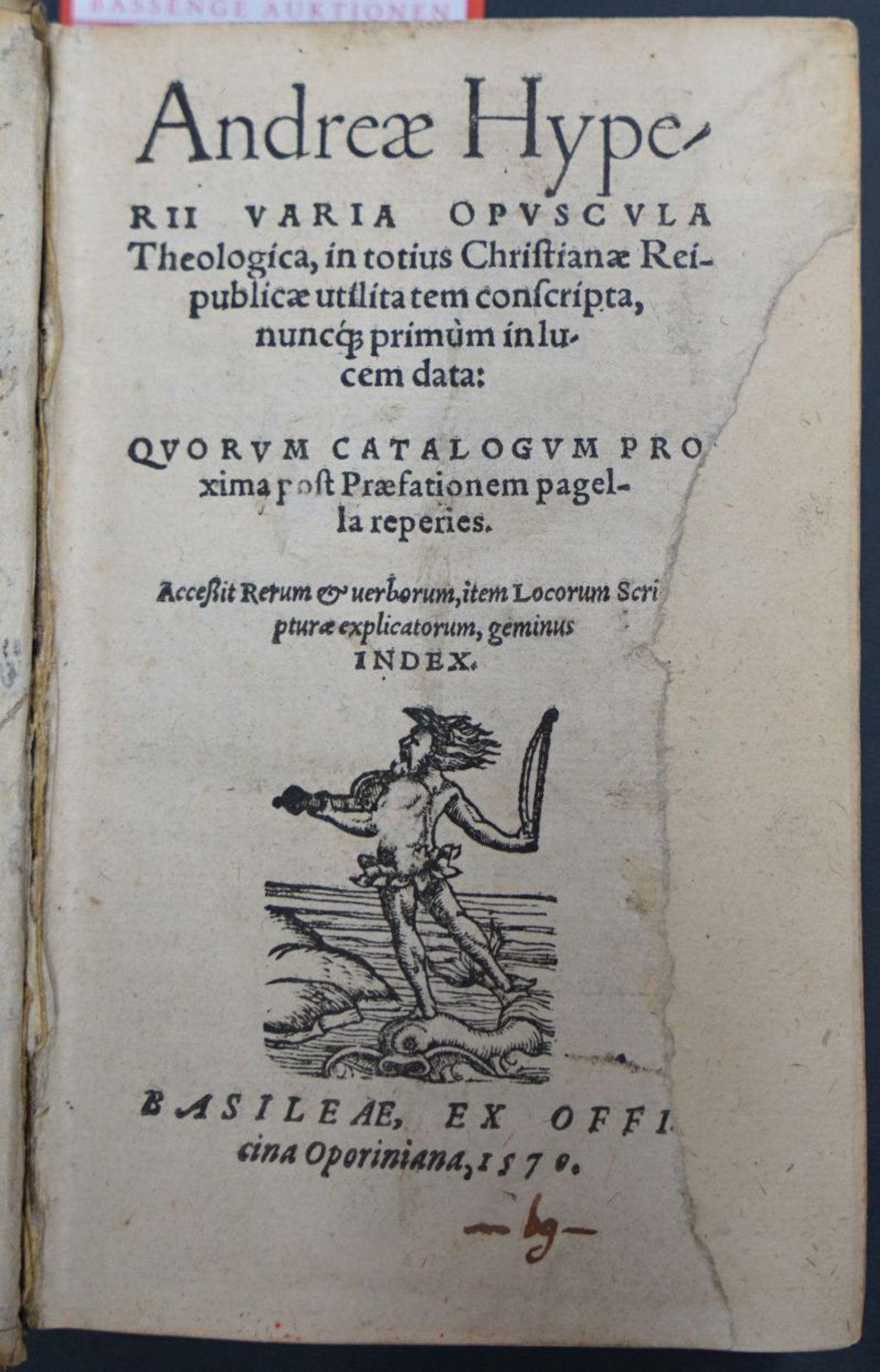 Hyperius, Andreas: Varia opuscula theologica, in totius Christianae reipubl...