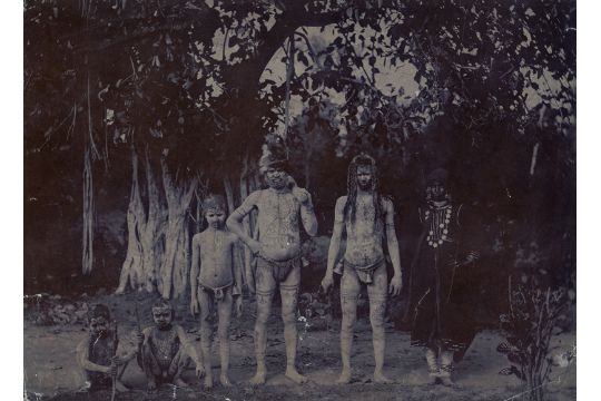 British India: Group portrait of indigenous people, India